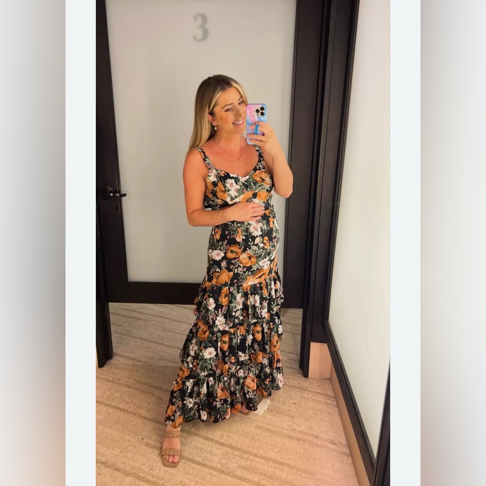Abercrombie & Fitch black floral tiered maxi - Picture 14 of 16